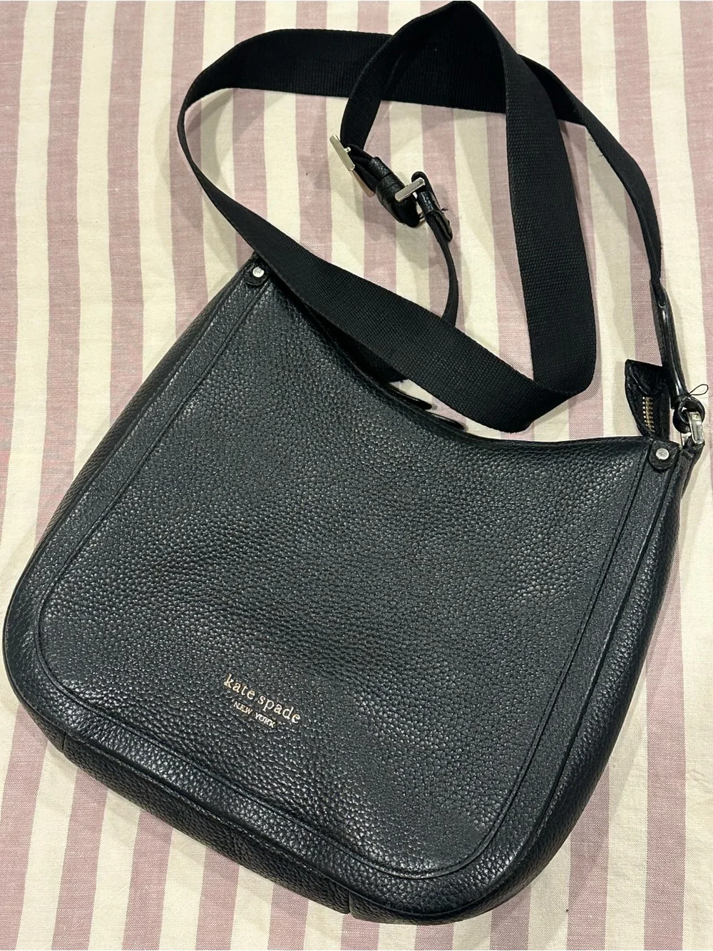 kate spade Black Pebbled Leather Crossbody Bag